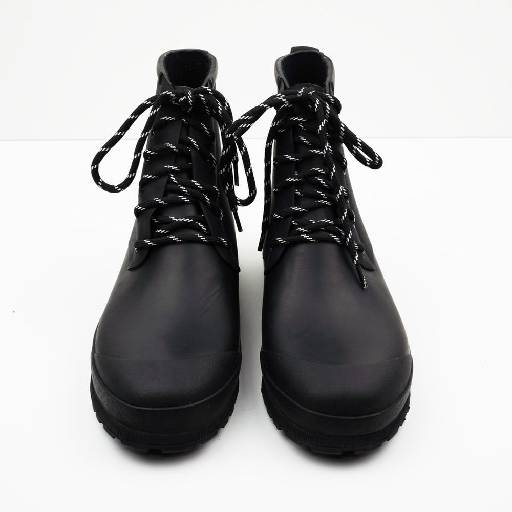 New MADEWELL Size 6 The Lace-Up Lugsole Rain Boot in Black - Picture 4 of 6